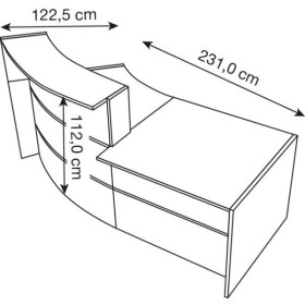 Comptoir d'accueil BARI blanc