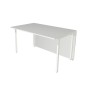 Empfangstheke weiss, nussbaum/weiss 3294