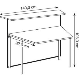 Comptoir d'appoint noyer, blanc/blanc 3300