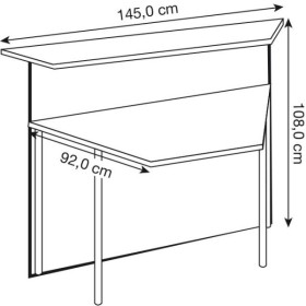 Comptoir d'appoint noyer, blanc/blanc 3301