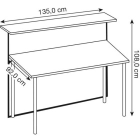 Comptoir d'accueil blanc, noyer/blanc 3302