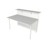 Empfangstheke weiss, nussbaum/weiss 3302