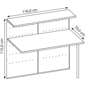 Comptoir d'appoint Gênes 3992 en hêtre rectangulaire 116x70 cm (Lxl)