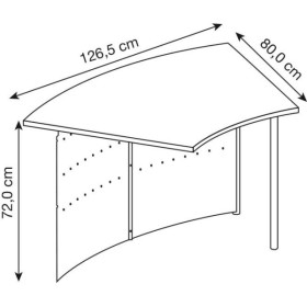 Table d'appoint Gênes 3993 en hêtre Forme libre 126,5x80 cm (LxP)