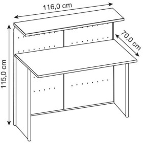Comptoir de base Gênes argenté en aluminium/hêtre droit 116,0 x 70,0 x 115,0 cm (LxlxH)
