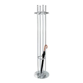 Garderobenständer Aristo 6045, mit 12 Haken, mit Schirmständer, mit Hutablage, Edelstahl, silber