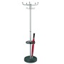 Garderobenständer Larco 6092, mit 10 Haken, mit Schirmständer, Metall, silber