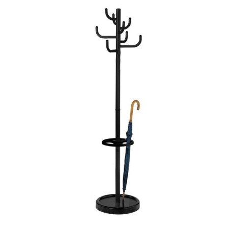 Garderobenständer Sierra 6097, mit 8 Haken, mit Schirmständer, Metall, schwarz
