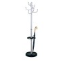 Garderobenständer Sierra 6098, mit 8 Haken, mit Schirmständer, Metall, silber, schwarz