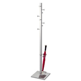 Garderobenständer Slim Line 6223, mit 8 Haken, mit Schirmständer, mit Hutablage, Metall, silber