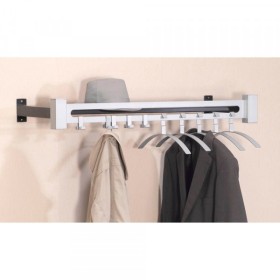 Portemanteau mural Montana 6551, métal, sans crochets, avec étagère à chapeaux, argent, 1 pièce