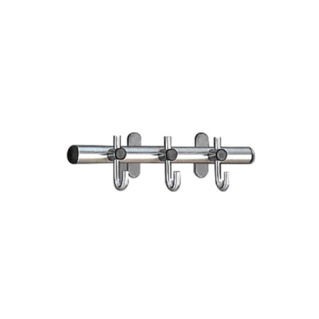Wandgarderobe Arte 6879, Edelstahl, mit 3 Haken, silber, 1 Stück