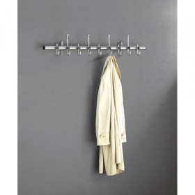 Portemanteau mural Arte 6870, acier inoxydable, avec 13 crochets, argent, 1 pièce