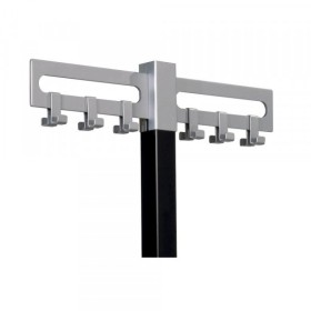 Crochet de vêtements Montana 6.557, métal, avec 5 x 2 crochets, argent