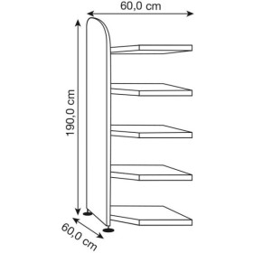 Étagère d'angle Dante blanc 5 étagères