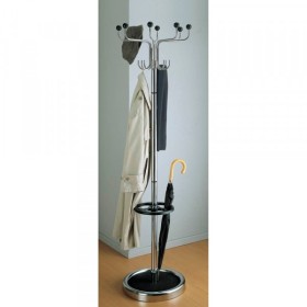 Garderobenständer Rondo mit Schirmständer alusilber/schwarz