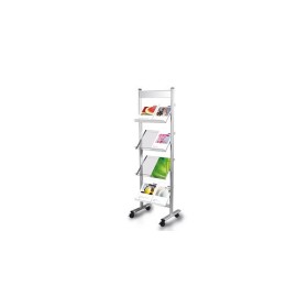 Scaffale per opuscoli Ecoline argento DIN A4 8 scomparti