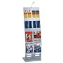 Infoständer tec-art breit silber für 8 Fächer A4/16 Fächer DIN lang