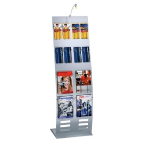 Infoständer tec-art breit silber für 8 Fächer A4/16 Fächer DIN lang