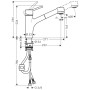 hansgrohe Talis M52 Einhebel-Küchenmischer 170, Ausziehbrause, 2jet