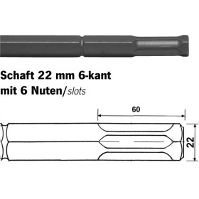 Burin pointu PROJAHN tige 21 mm 6 pans