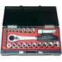 PROJAHN Durchschraubknarren-Koffer metrisch 6-kant 6,3 / 1/4" + 10 / 3/8" 25-tlg.