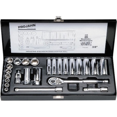 PROJAHN Industrie-Steckschlüsselkoffer Zoll 6-kant 10 / 3/8" 25-tlg.