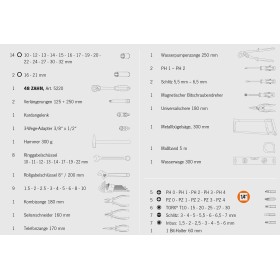 Ensemble d'outils universel PROJAHN proficraft métrique 6 pans 12,5 / 1/2" 84 pièces