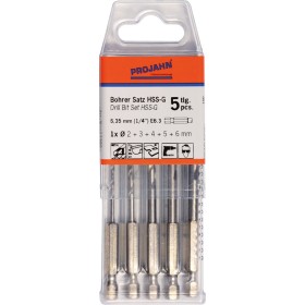 Ensemble de forets hélicoïdaux PROJAHN HSS-G 6 pans 6,35 mm (1/4") 5 pièces