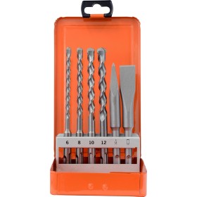 PROJAHN Hammerbohrer Meißel Set 6-tlg. (Ø 6, 8, 10, 12 mm, Spitz-, Flachmeißel)