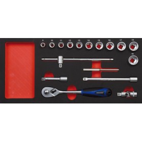 PROJAHN PROForm Einlagesystem 3/8" Xi-on Steckschlüssel-Satz 17-tlg.