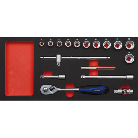 PROJAHN PROForm Einlagesystem 3/8" Xi-on Steckschlüssel-Satz 17-tlg.