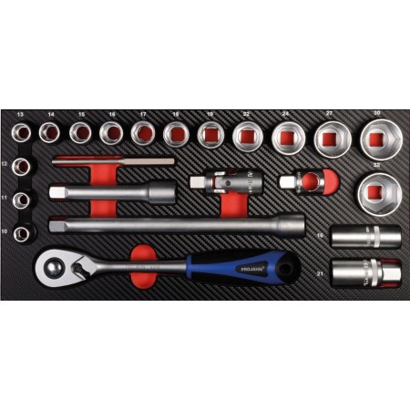 PROJAHN PROForm Einlagesystem 1/2" Xi-on Steckschlüssel-Satz 23-tlg.