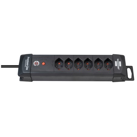 Premium-Line Steckdosenleiste 6-fach schwarz 3m H05VV-F 3G1,5 *CH*