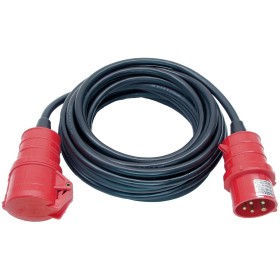 CEE Verlängerungskabel (Gummi-Kabel), CEE-Kupplung und CEE-Stecker 400V/16A, Kabel 50m 5G2,5 schwarz