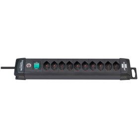 Brennenstuhl Premium-Line Steckdosenleiste 10-fach mit Schalter und 3m Kabel, schwarz
