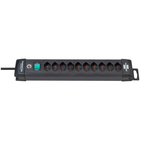 Brennenstuhl Premium-Line Steckdosenleiste 10-fach mit Schalter und 3m Kabel, schwarz