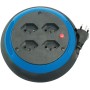Design-Kabelbox, 4-fach schwarz/blau, Kabel 4m H05VV-F 3G1,0 *CH*