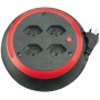 Design-Kabelbox, 4-fach schwarz/karminrot, Kabel 4m H05VV-F 3G1,0 *CH*