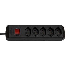 cleverLINE Steckdosenleiste 5er-Steckdosen (1,5m Kabel, mit Schalter) schwarz