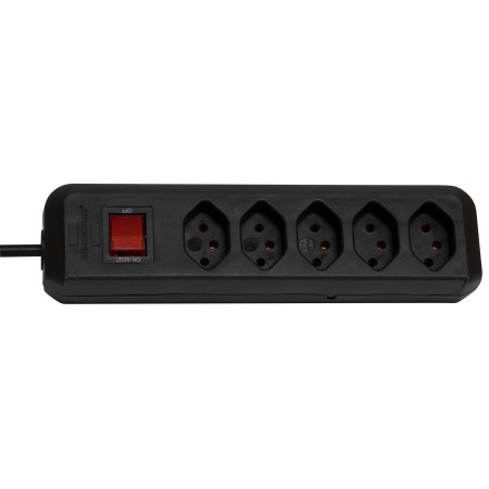 cleverLINE Steckdosenleiste 5er-Steckdosen (1,5m Kabel, mit Schalter) schwarz