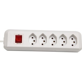 cleverLINE Steckdosenleiste 5er-Steckdosen (1,5m Kabel, mit Schalter) weiss