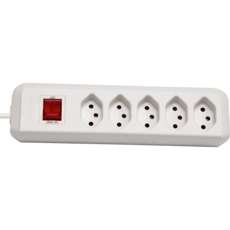 cleverLINE Steckdosenleiste 5er-Steckdosen (1,5m Kabel, mit Schalter) weiss