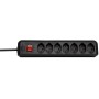 cleverLINE 7-fach Steckdosenleiste (mit Schalter, 2m Kabel, für den Innenbereich) schwarz