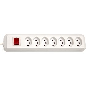 cleverLINE 7-fach Steckdosenleiste (mit Schalter, 2m Kabel, für den Innenbereich) weiss