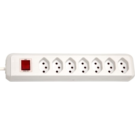 cleverLINE 7-fach Steckdosenleiste (mit Schalter, 2m Kabel, für den Innenbereich) weiss
