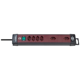 Premium-Line Technik Steckdosenleiste 4+2-fach schwarz/bordeaux 3m 3G1,5