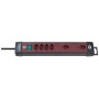 Premium-Line Technik Steckdosenleiste 4+2-fach schwarz/bordeaux 3m 3G1,5