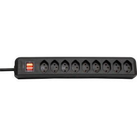 cleverLINE 9er-Steckdosenleiste (mit Schalter, 2m Kabel, für den Innenbereich) schwarz