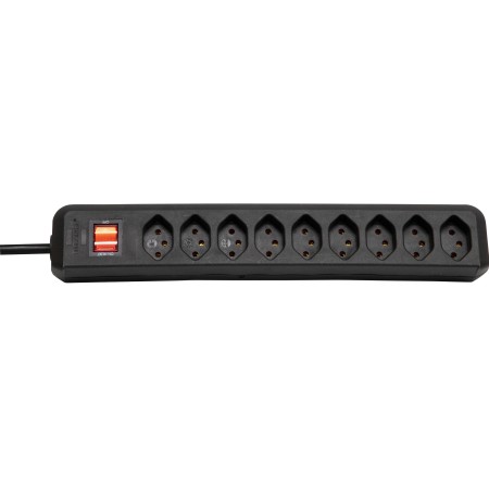 cleverLINE 9er-Steckdosenleiste (mit Schalter, 2m Kabel, für den Innenbereich) schwarz